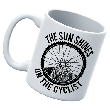 The Sun Shine On The Cyclist White Coffee Mug